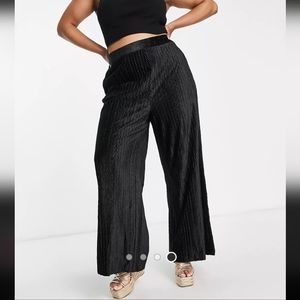 Velvet Chevron Wide Leg Pants